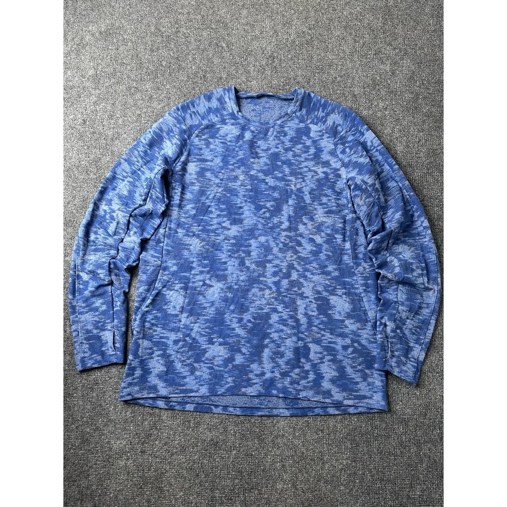 Mens Lululemon Surge Warm Crew Blue Rulu Shirt, Size XL